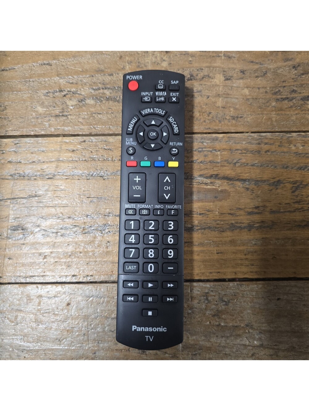Genuine Panasonic TV Remote Control OEM#N2QAYB000485 VG Condition
